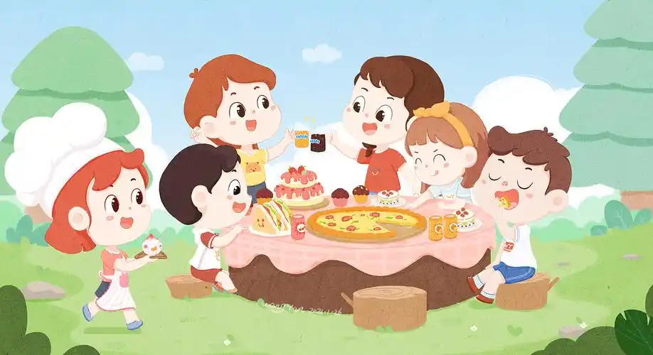 聚餐|插画|儿童插画|桃子味儿糯米团_原创作品-站酷zcool