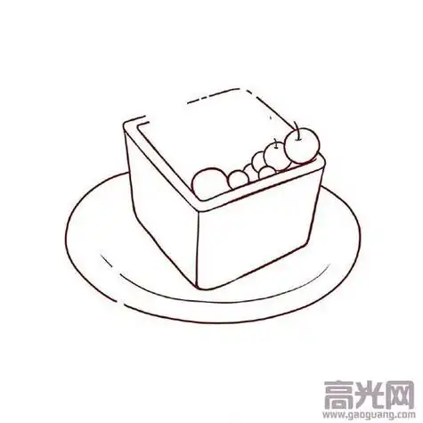 正方形蛋糕装饰简笔画集