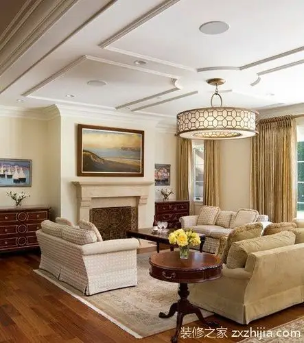 石膏板客厅吊顶装修效果图