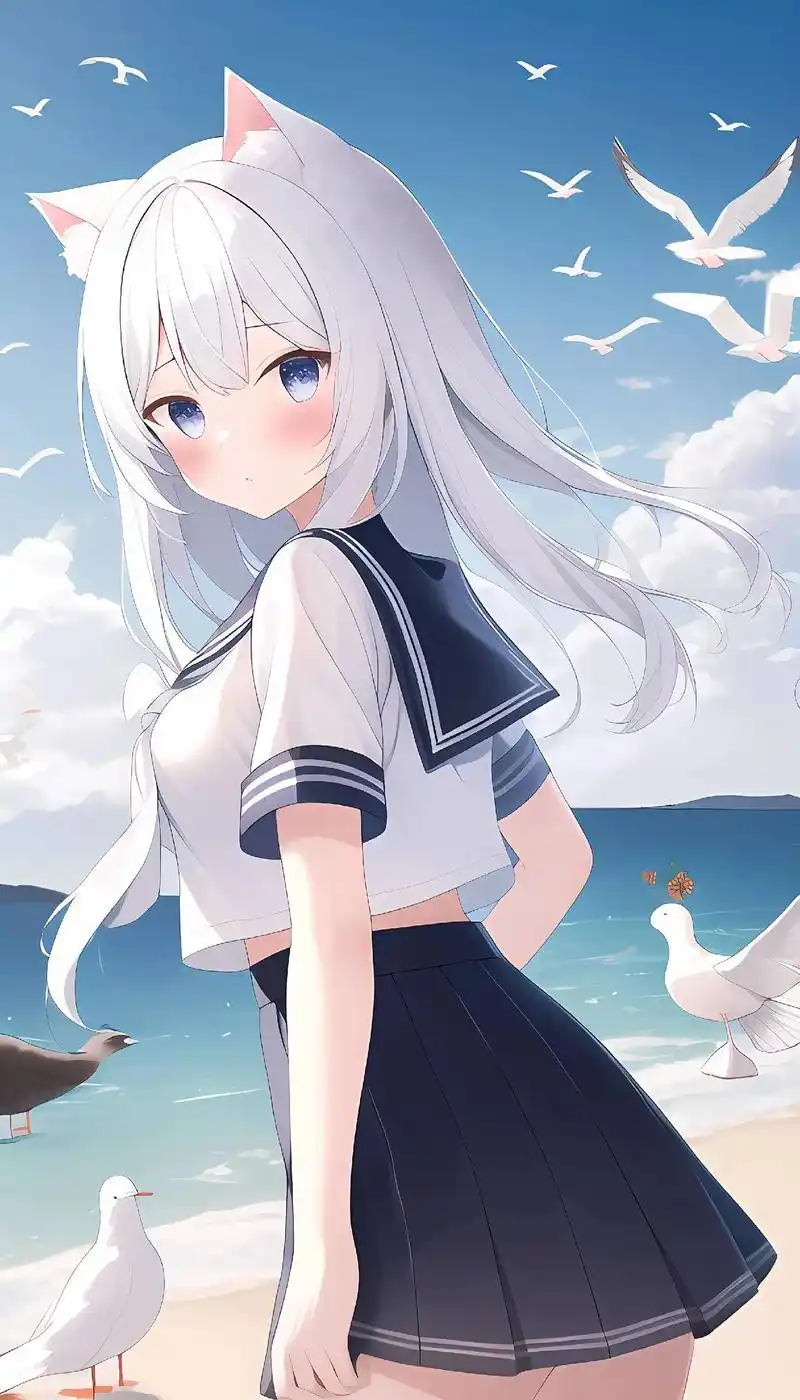 猫耳少女.少女与水手服,是你喜欢的类型吗?#壁纸 #图文扶持 - 抖音