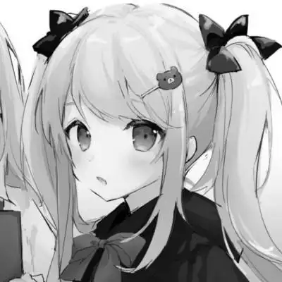 黑白动漫女闺蜜头像