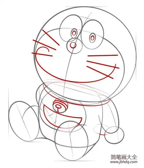 哆啦a梦网格纸简笔画