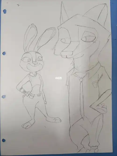 铅笔淡彩  #彩铅临摹  #疯狂动物城  #绘画