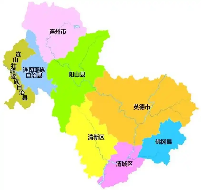 清远行政区划 清远市,广东省辖地级市,总面积为19000平方公里,常住