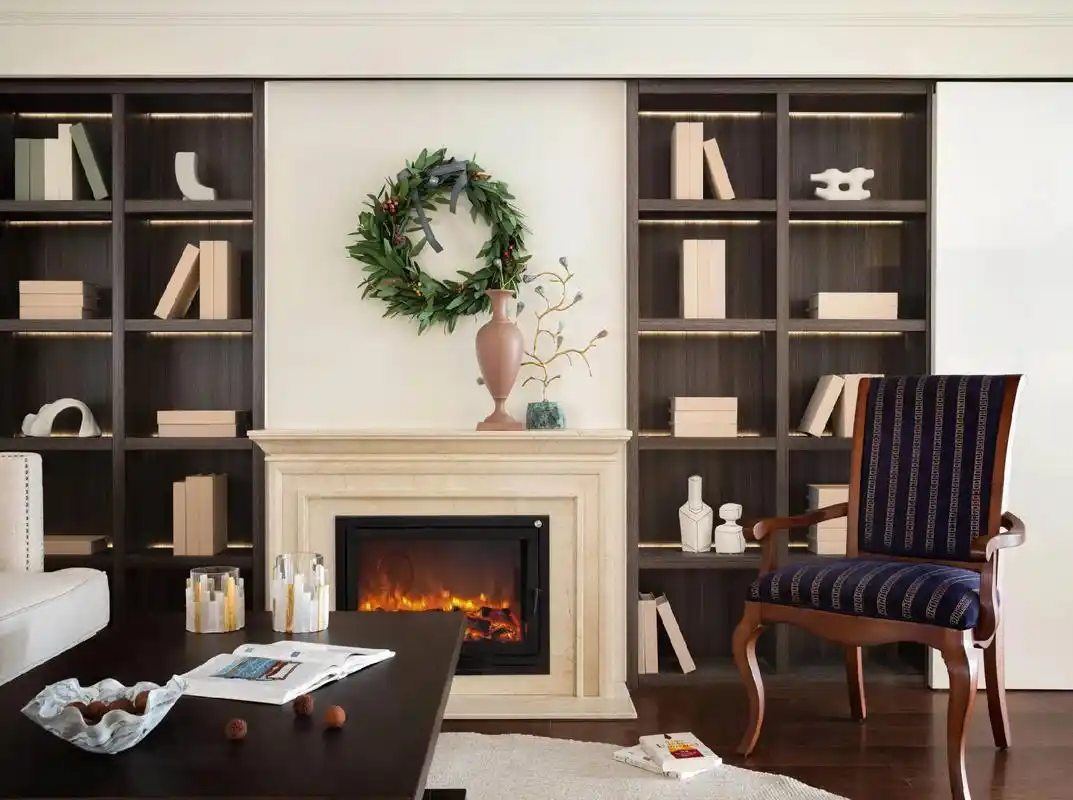 分享一个我们设计和落地的真火壁炉.