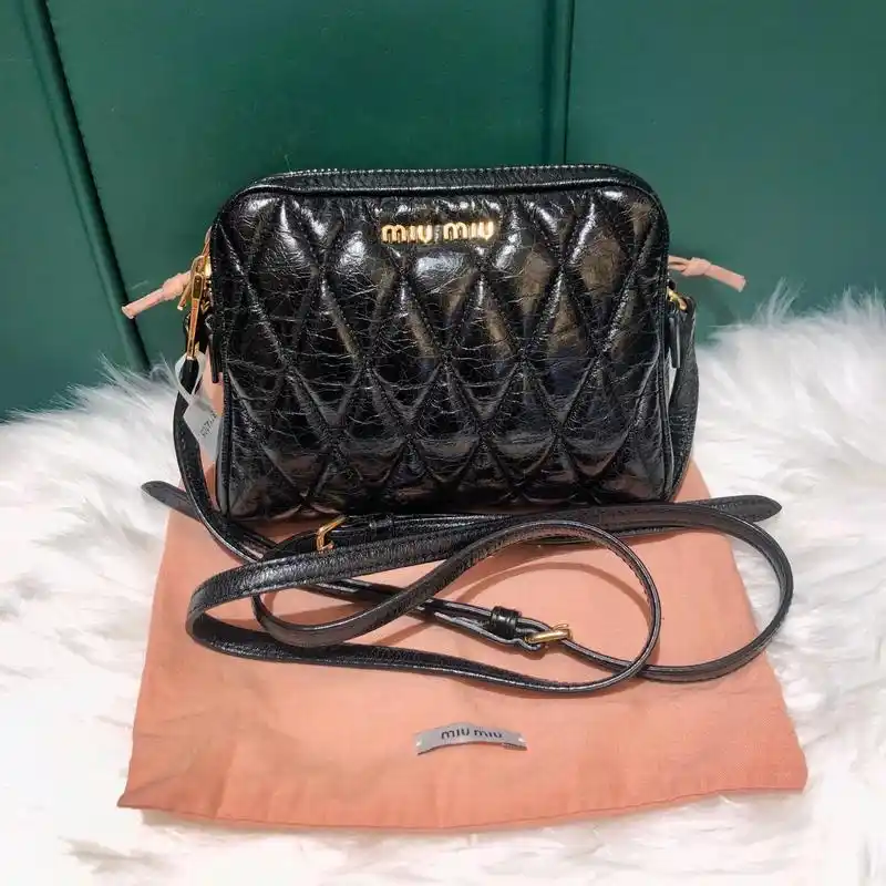 98新miumiu缪缪褶皱包.金标logo双层相机包 尺寸约 - 抖音