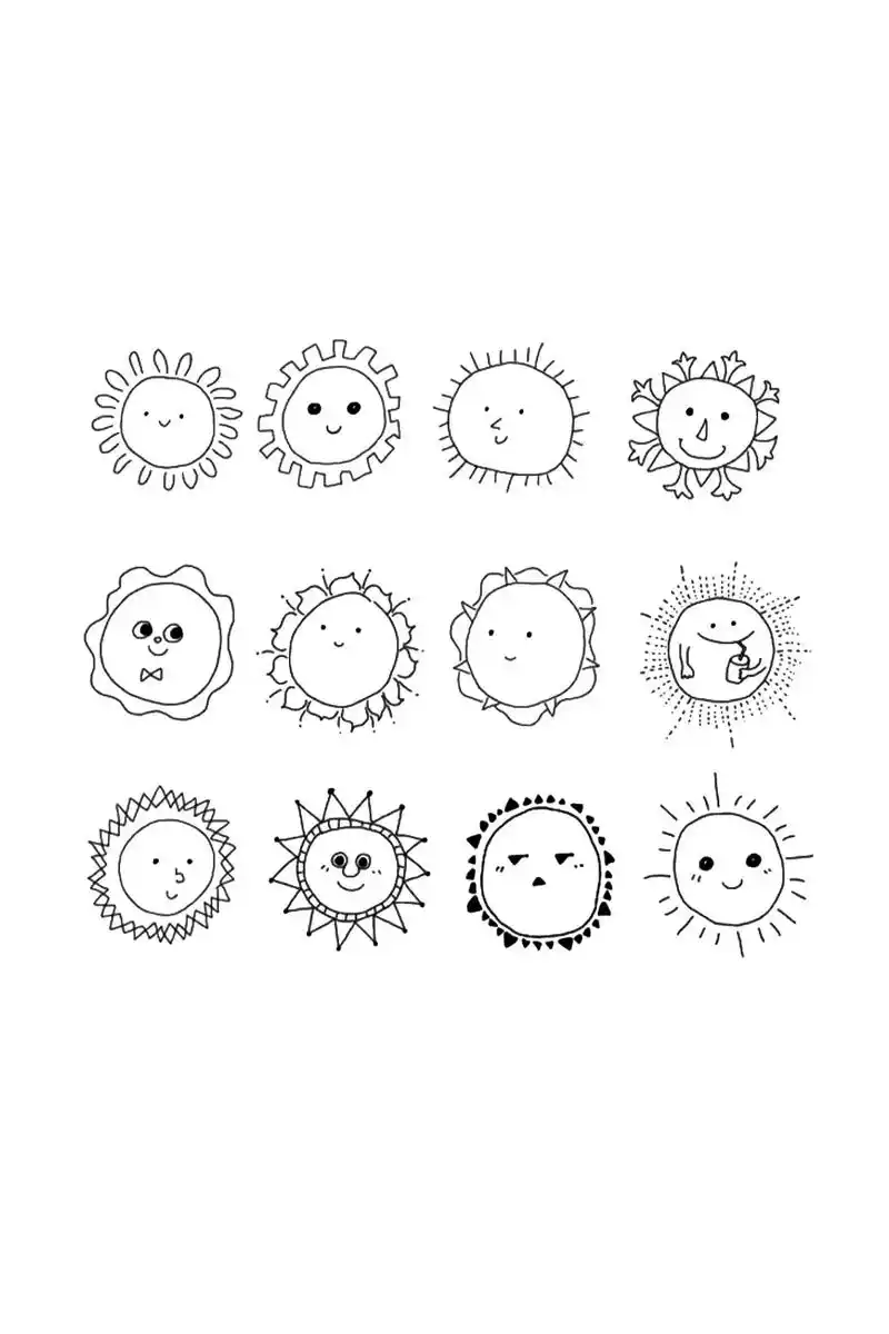 幼儿园简笔画各种卡通太阳宝妈请你收藏