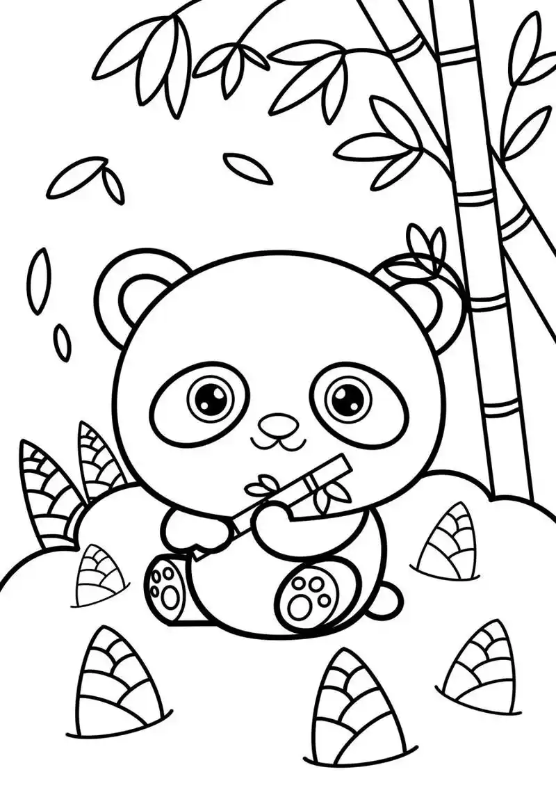大熊猫简笔画来啦 萌萌的熊猫简笔画教程,爱吃竹子的国宝大熊猫创意画
