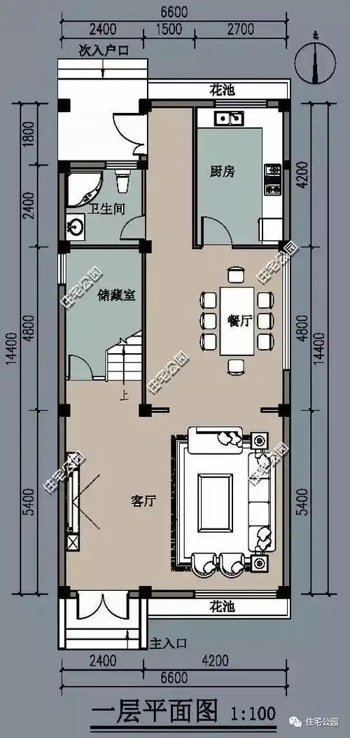 面宽6米自建房这样设计怎么样3室2厅最适合农村家庭