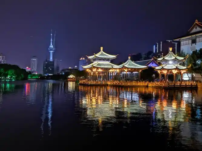 南通濠河风景区(部分)夜景,(手机版)