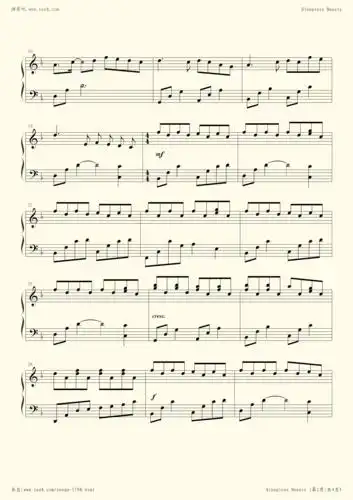 钢琴谱:sleepless beauty-万有引力