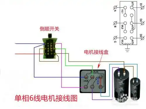 电机出来4根线倒顺开关咋接