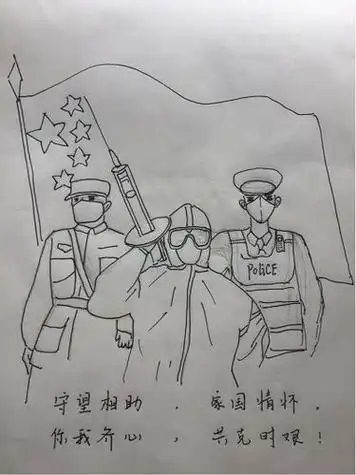 我心中的抗疫英雄儿童简笔画