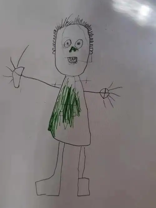 孩子们画的体育老师