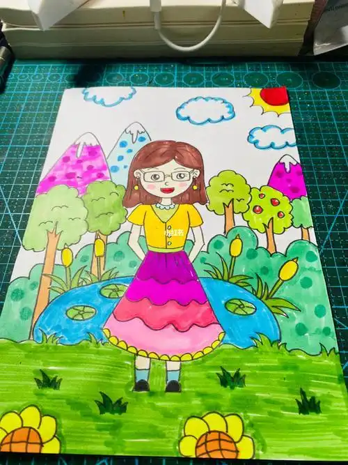 儿童画我的妈妈儿童画简笔画儿童创意画文化绘画我心中的妈妈简笔画