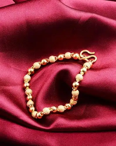 千足金黄金手链双版圆珠(8.27克)