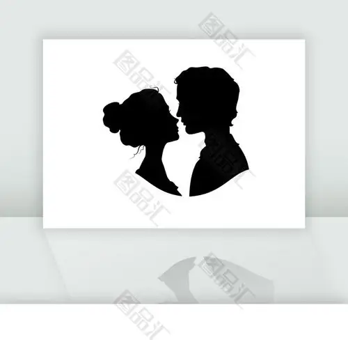 情侣头像剪影