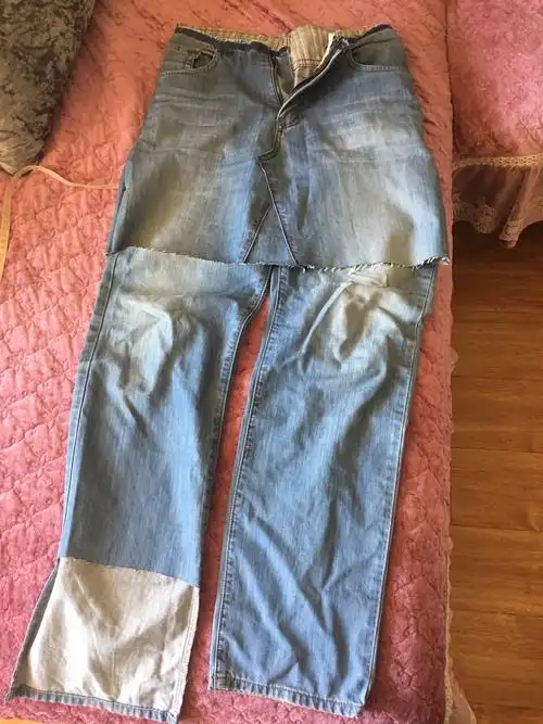 牛仔裤改造牛仔裙