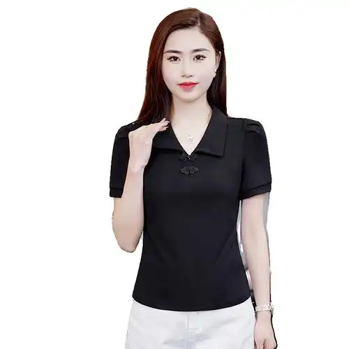 短袖夏装t恤2024今年流行新款时尚新中式减龄体恤洋气质女装上衣