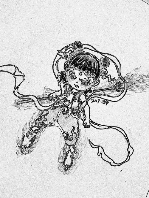 《哪吒》手绘|纯艺术|绘画|taira7爷 - 原创作品 - 站酷 (zcool)