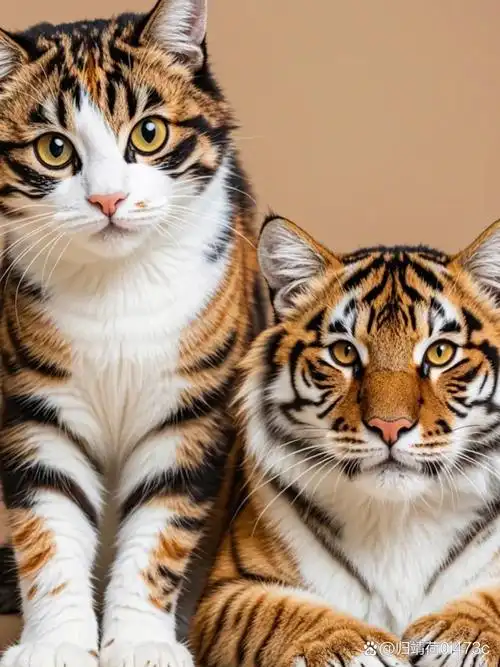 "午后阳光,慵懒的猫咪与威猛的老虎画作并置,一柔一刚,仿佛诉说着生活