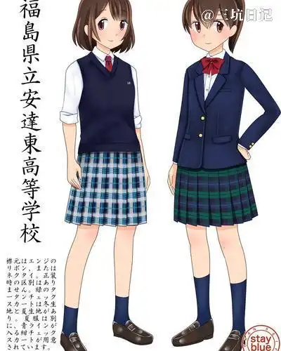日本福島県立安達東高等学校校服制服照片图片