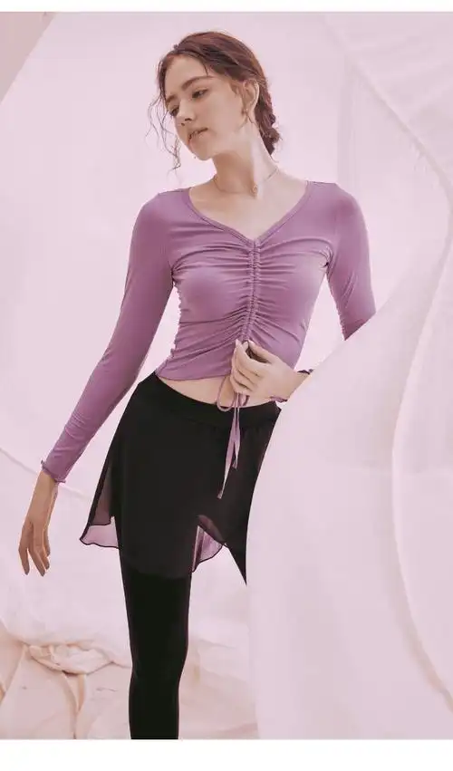 芭蕾舞练功服紧身裤 现代舞蹈裤裙飘逸成人短款紧身芭蕾舞女练功服