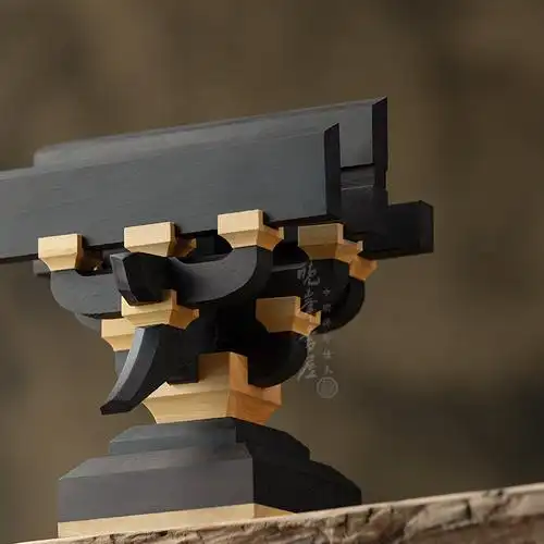 晚峰宋韵四铺斗拱积木紫光檀版中国古建筑榫卯其他模型玩具