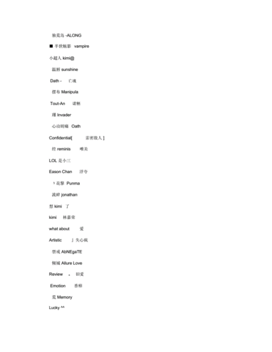 伤感的英文名字伤感网名正式版.docx