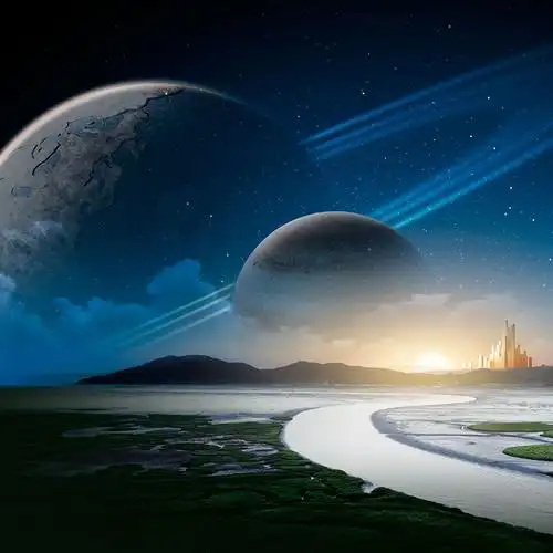 宇宙宇宙星星空星球太空浩瀚科技房地产宣传海报背景设计素材