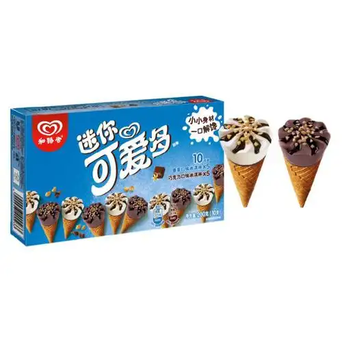 和路雪 迷你可爱多甜筒 香草 巧克力口味冰淇淋10支装 200g【行情
