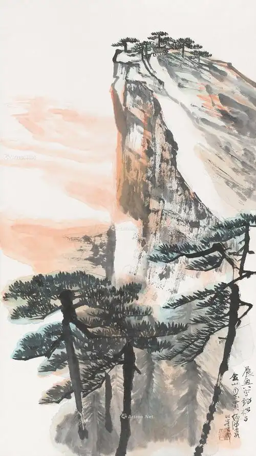 2083劲松立轴设色纸本