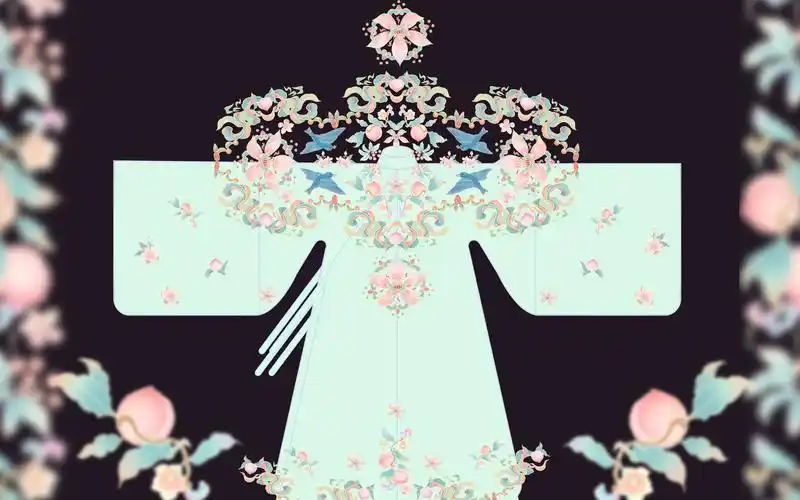 知更鸟水蜜桃汉服纹样设计过程分享