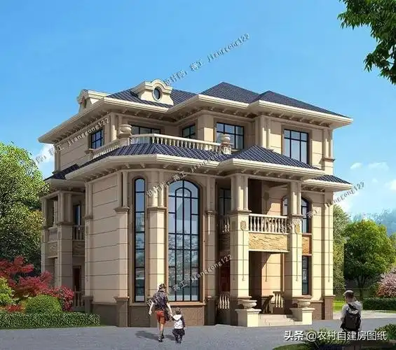 4款豪华三层农村别墅,复式带旋转楼梯,光看外观就很气派了
