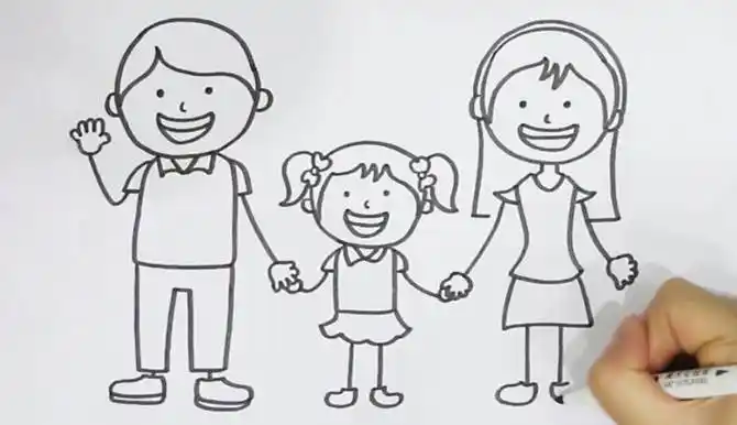 全家福简笔画全家福简笔画六口之家