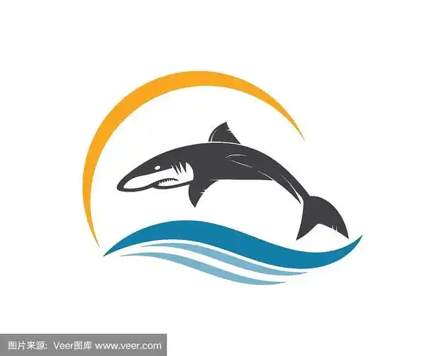 鲨鱼图标矢量插图设计