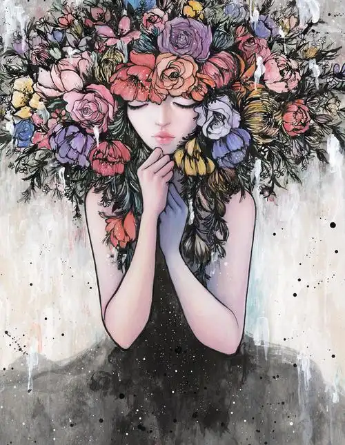 艺术家stella im hultberg绘画作品: 细致唯美的"花仙子"