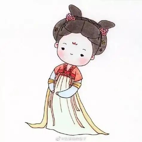 简笔画教程一起来画古风汉服美女简笔画仙仙的美极了