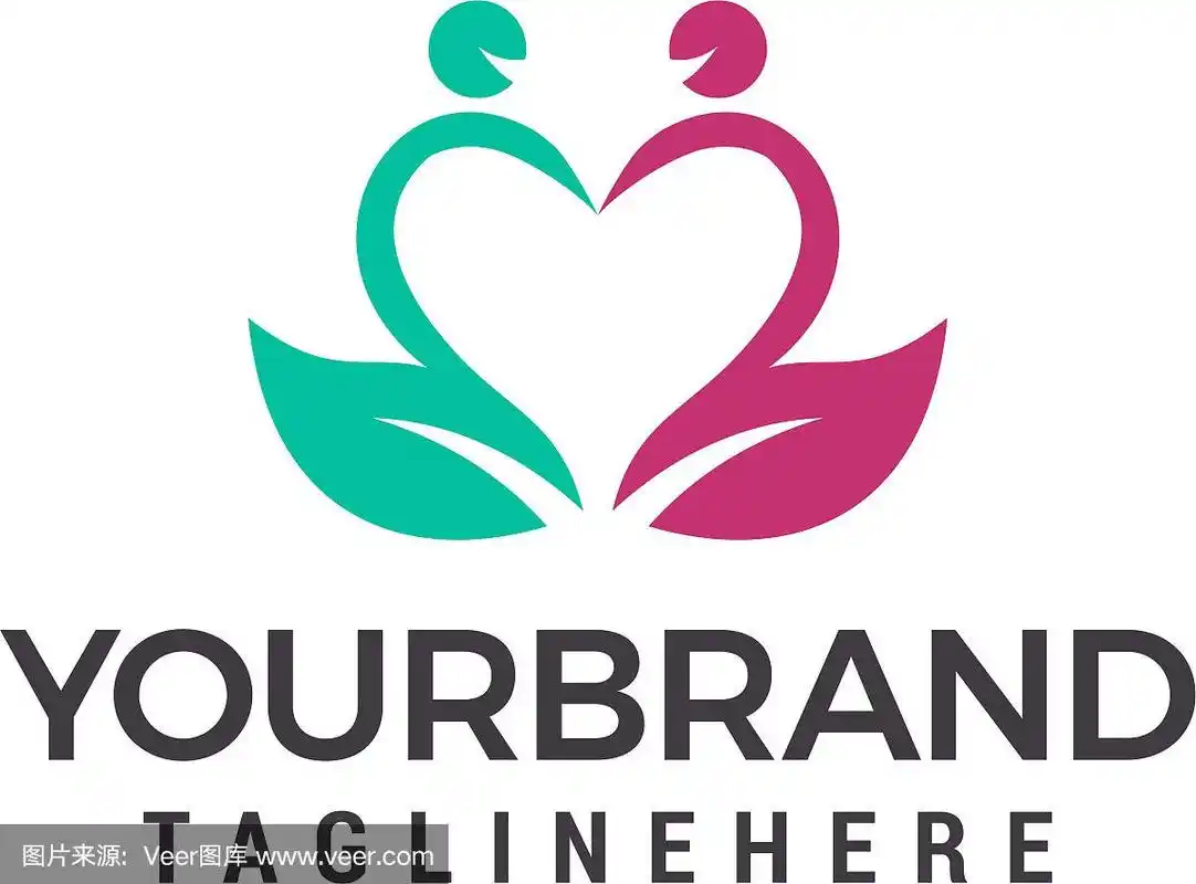 爱心情侣logo婚恋服务logo设计