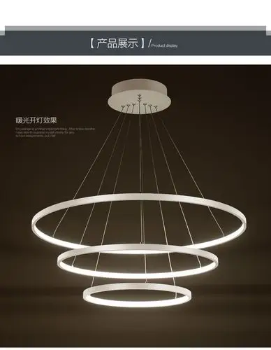 led吊灯 后现代北欧客厅灯简约餐厅灯具个性创意灯环形圆形卧室灯