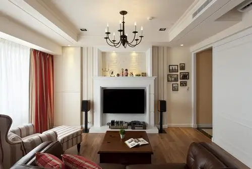三居室美式风格客厅电视背景墙