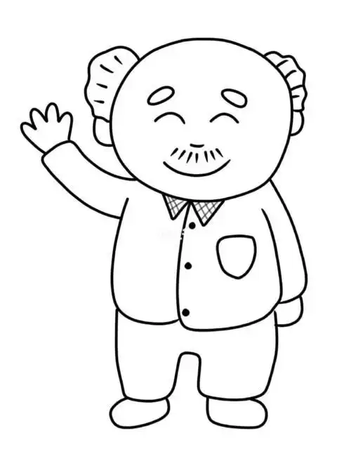 爷爷简笔画 爷爷简笔画头像_牛求艺网