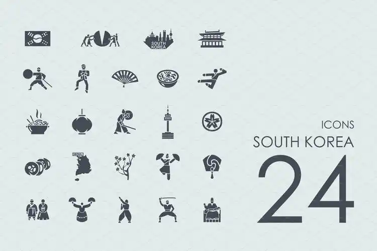韩国元素图标 24 south korea icons_ui社