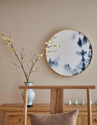 150㎡中式装修书房背景墙装饰