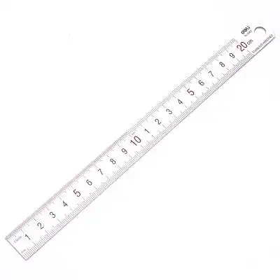 得力8462钢尺 20厘米尺子 20cm 学生钢直尺 办公不锈钢刻度尺