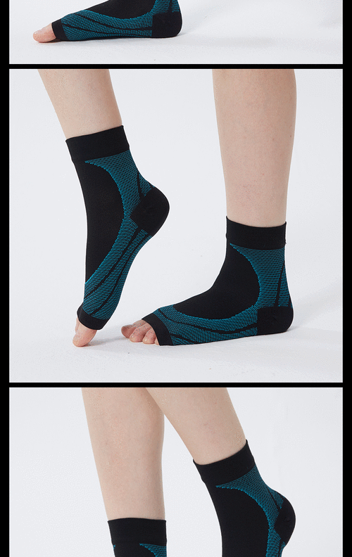 弹力袜护脚踝足底筋膜炎袜压力脚套马刺肌肉酸痛关节韧带扭伤黑白纹m