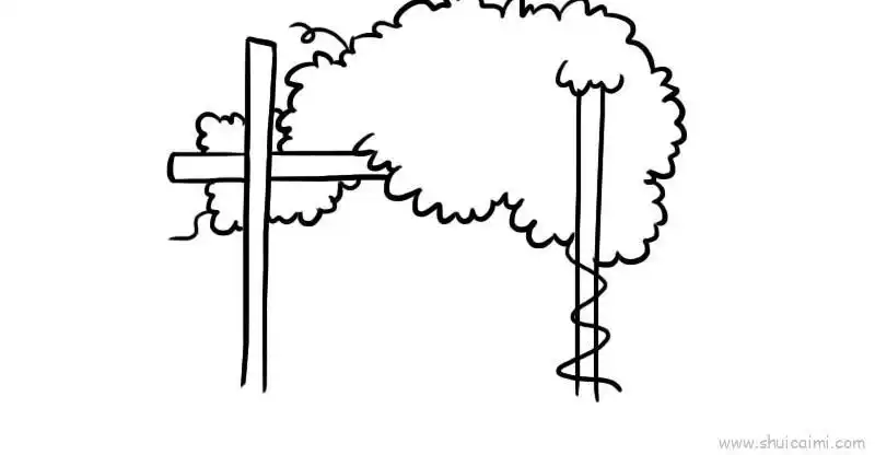 瓜架儿童画怎么画瓜架简笔画步骤