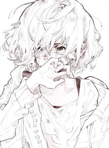 人物黑白动漫素材插画绘画线稿手绘女生男生… - 堆糖,美图壁纸兴趣社