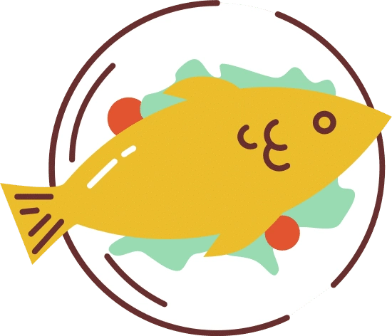 清蒸鱼矢量插画