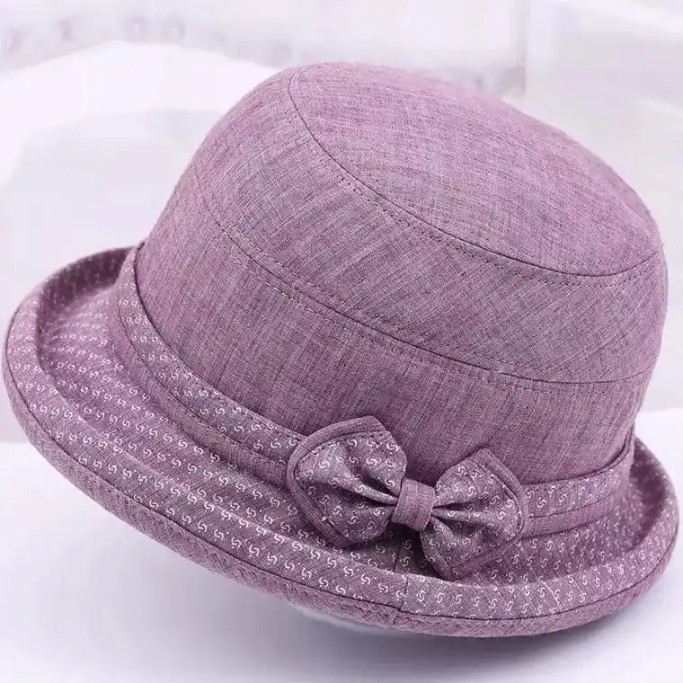 春秋季中老年人帽子女奶奶盆帽薄款妈妈遮阳渔夫帽透气老太太布帽